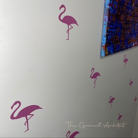 Shimmer Flamingo Wall Pattern Decals (36 Count) - Picture 2 of 7